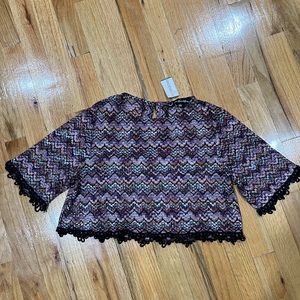 Multicolored For Love and Lemons crop top.